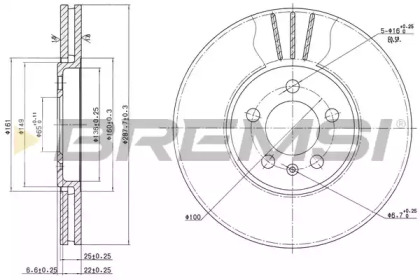 Тормозной диск (BREMSI: DBA706V)