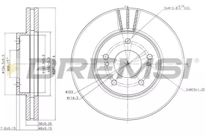 Тормозной диск (BREMSI: DBA724V)