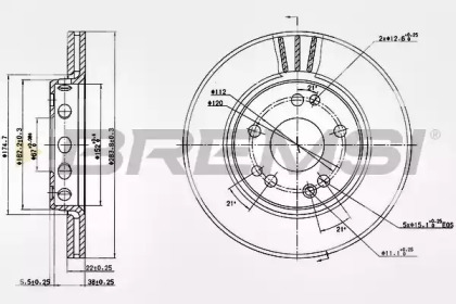 Тормозной диск (BREMSI: DBA728V)