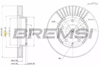 Тормозной диск (BREMSI: DBA738V)