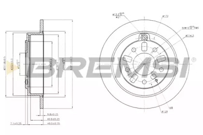 Тормозной диск (BREMSI: DBA739S)