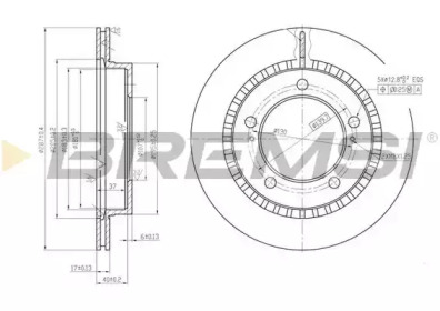 Тормозной диск (BREMSI: DBA746V)