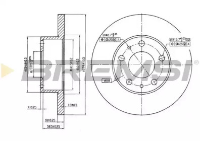 Тормозной диск (BREMSI: DBA758S)