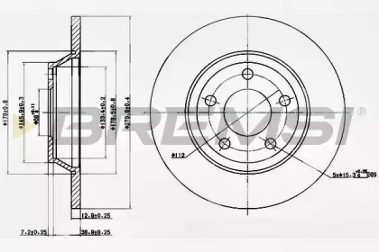 Тормозной диск (BREMSI: DBA759S)