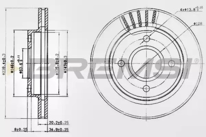 Тормозной диск (BREMSI: DBA766V)