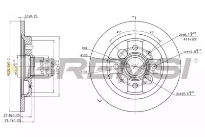 Тормозной диск (BREMSI: DBA785S)