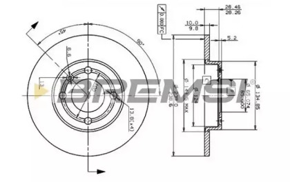 Тормозной диск (BREMSI: DBA795S)