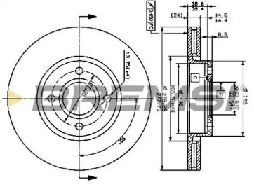 Тормозной диск (BREMSI: DBA801V)