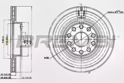 Тормозной диск (BREMSI: DBA803V)