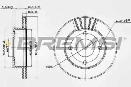 Тормозной диск (BREMSI: DBA807V)