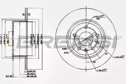 Тормозной диск (BREMSI: DBA811S)