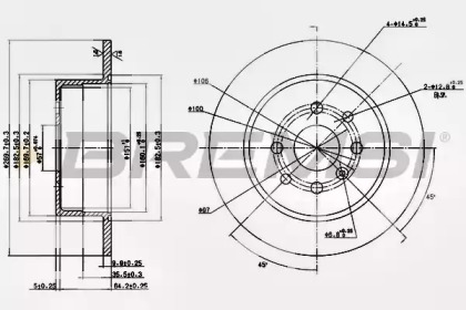 Тормозной диск (BREMSI: DBA814S)