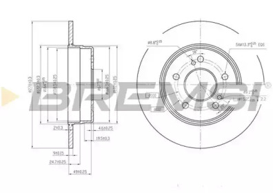 Тормозной диск (BREMSI: DBA819S)