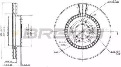 Тормозной диск (BREMSI: DBA829V)