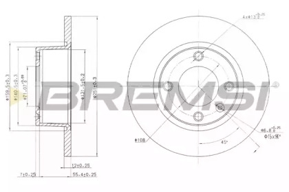 Тормозной диск (BREMSI: DBA840S)