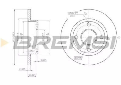 Тормозной диск (BREMSI: DBA845S)