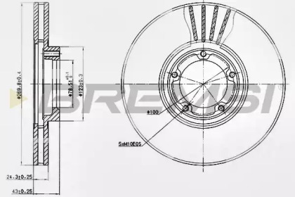 Тормозной диск (BREMSI: DBA849V)