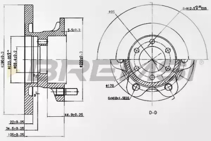 Тормозной диск (BREMSI: DBA852S)