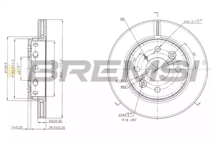 Тормозной диск (BREMSI: DBA854V)