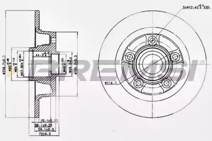 Тормозной диск (BREMSI: DBA855S)