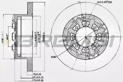 Тормозной диск (BREMSI: DBA858S)