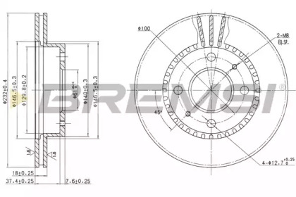 Тормозной диск (BREMSI: DBA866V)