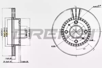 Тормозной диск (BREMSI: DBA867V)