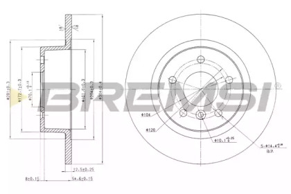 Тормозной диск (BREMSI: DBA874S)