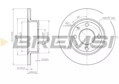 Тормозной диск (BREMSI: DBA875S)