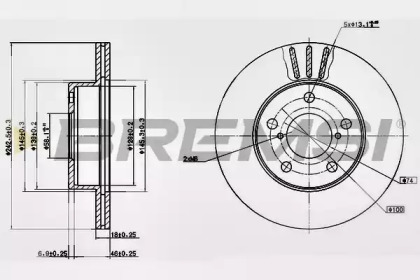 Тормозной диск (BREMSI: DBA876V)