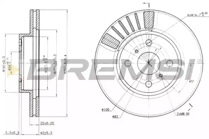 Тормозной диск (BREMSI: DBA881V)