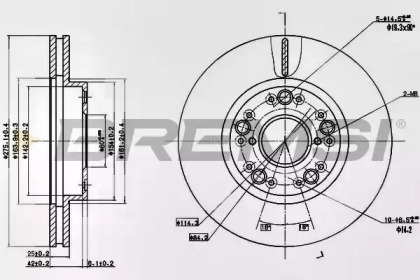 Тормозной диск (BREMSI: DBA883V)