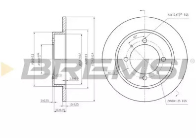 Тормозной диск (BREMSI: DBA886S)