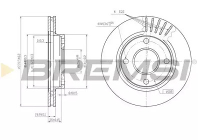 Тормозной диск (BREMSI: DBA887V)