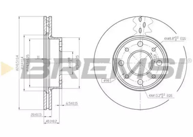 Тормозной диск (BREMSI: DBA888V)