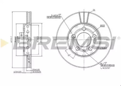 Тормозной диск (BREMSI: DBA927V)