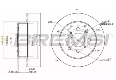 Тормозной диск (BREMSI: DBA950S)