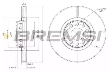 Тормозной диск (BREMSI: DBA954V)