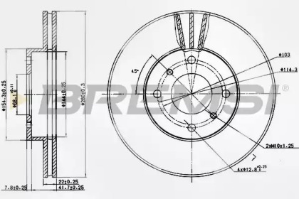 Тормозной диск (BREMSI: DBA959V)