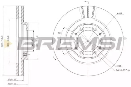 Тормозной диск (BREMSI: DBA974V)