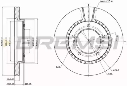 Тормозной диск (BREMSI: DBA979V)