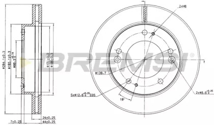 Тормозной диск (BREMSI: DBA993V)