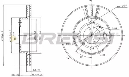 Тормозной диск (BREMSI: DBB005V)