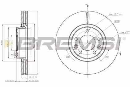 Тормозной диск (BREMSI: DBB103V)