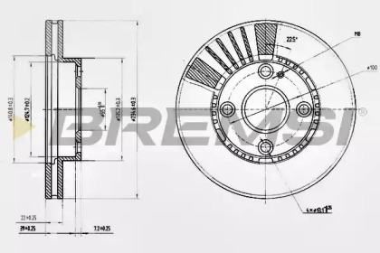 Тормозной диск (BREMSI: DBB104V)