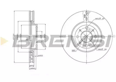 Тормозной диск (BREMSI: DBB122V)