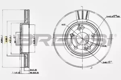 Тормозной диск (BREMSI: DBB123V)