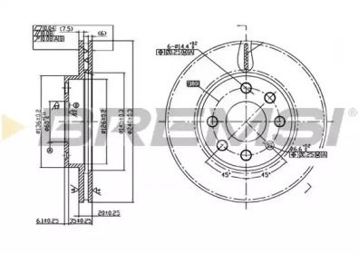 Тормозной диск (BREMSI: DBB130V)