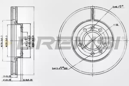 Тормозной диск (BREMSI: DBB132V)