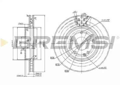 Тормозной диск (BREMSI: DBB135V)